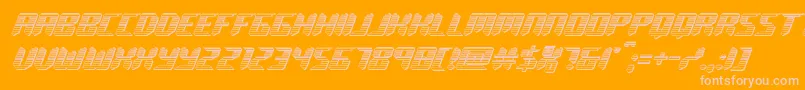 roboclonechrome-Schriftart – Rosa Schriften auf orangefarbenem Hintergrund