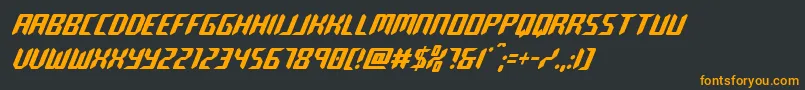 roboclonecond Font – Orange Fonts on Black Background