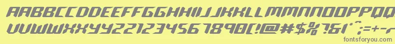 Fonte robocloneexpand – fontes cinzas em um fundo amarelo