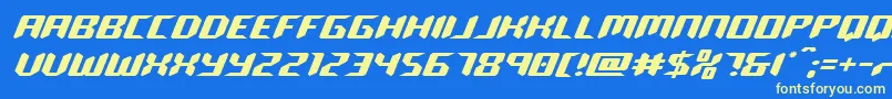 robocloneexpand Font – Yellow Fonts on Blue Background