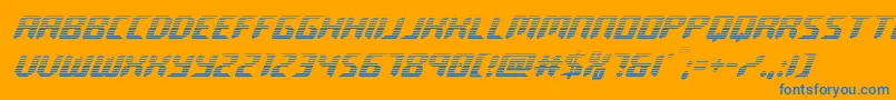 roboclonegrad Font – Blue Fonts on Orange Background