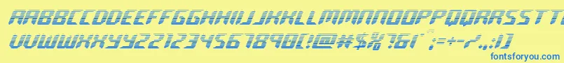 roboclonegrad-Schriftart – Blaue Schriften auf gelbem Hintergrund