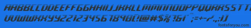 roboclonehalf-Schriftart – Schwarze Schriften auf blauem Hintergrund