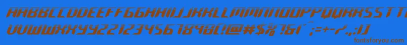 roboclonehalf Font – Brown Fonts on Blue Background