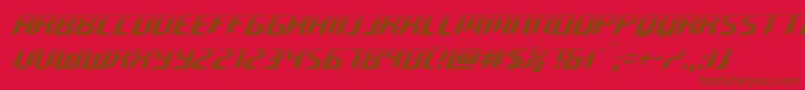 Weitere Informationen zur roboclonehalf-Schriftart roboclonehalf-Schriftart – Braune Schriften auf rotem Hintergrund