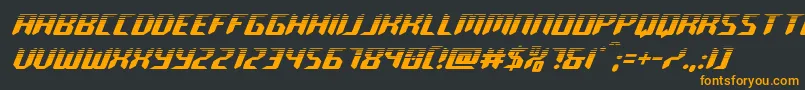 フォントroboclonehalf – 黒い背景にオレンジの文字