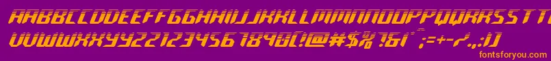 roboclonehalf Font – Orange Fonts on Purple Background