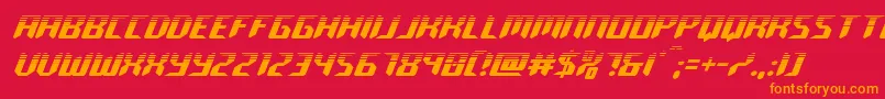 roboclonehalf Font – Orange Fonts on Red Background