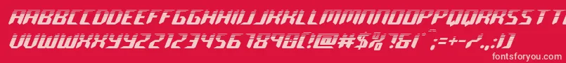 Weitere Informationen zur roboclonehalf-Schriftart roboclonehalf-Schriftart – Rosa Schriften auf rotem Hintergrund