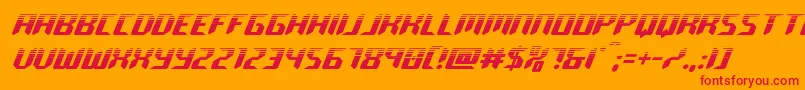 roboclonehalf-Schriftart – Rote Schriften auf orangefarbenem Hintergrund