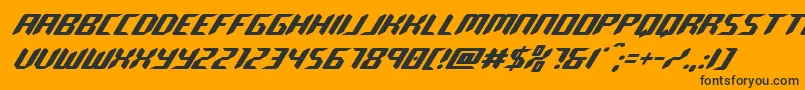 robocloneital Font – Black Fonts on Orange Background