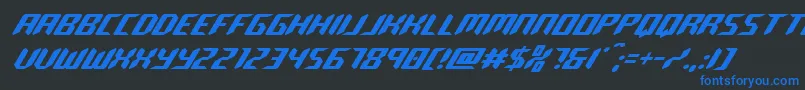 robocloneital Font – Blue Fonts on Black Background