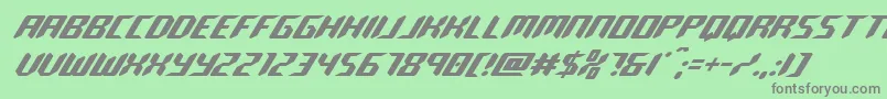 robocloneital Font – Gray Fonts on Green Background