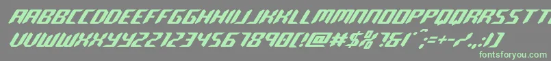 robocloneital Font – Green Fonts on Gray Background