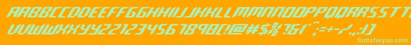 robocloneital Font – Green Fonts on Orange Background