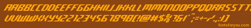 robocloneital Font – Orange Fonts on Brown Background