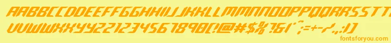 robocloneital Font – Orange Fonts on Yellow Background