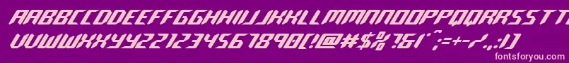 robocloneital Font – Pink Fonts on Purple Background