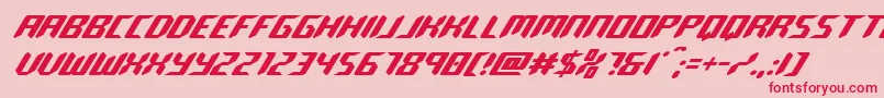 robocloneital Font – Red Fonts on Pink Background