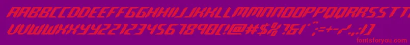 robocloneital Font – Red Fonts on Purple Background