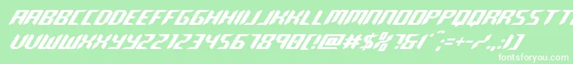 robocloneital Font – White Fonts on Green Background