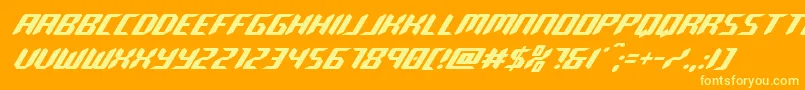 robocloneital Font – Yellow Fonts on Orange Background