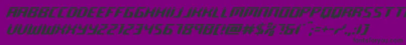 roboclonelaser-Schriftart – Schwarze Schriften auf violettem Hintergrund