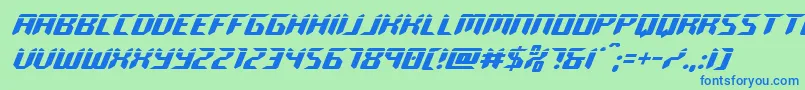 roboclonelaser Font – Blue Fonts on Green Background