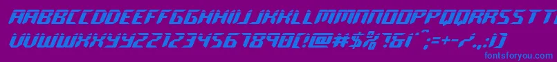 フォントroboclonelaser – 紫色の背景に青い文字