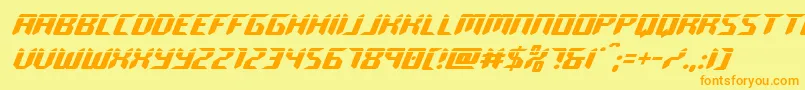 roboclonelaser Font – Orange Fonts on Yellow Background