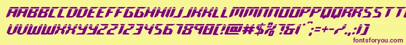roboclonelaser Font – Purple Fonts on Yellow Background