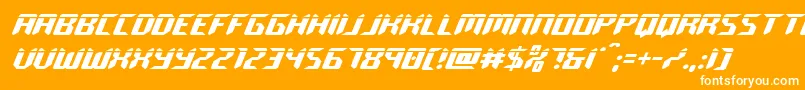 フォントroboclonelaser – オレンジの背景に白い文字