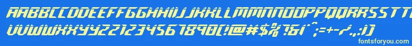 roboclonelaser Font – Yellow Fonts on Blue Background