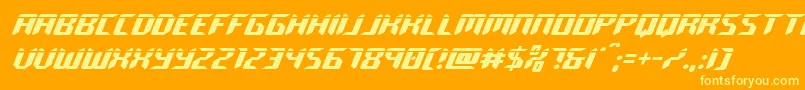 roboclonelaser Font – Yellow Fonts on Orange Background