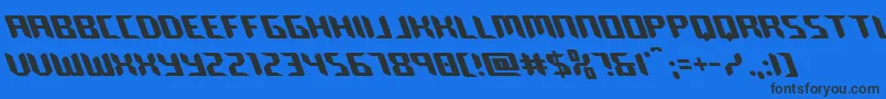 robocloneleft Font – Black Fonts on Blue Background