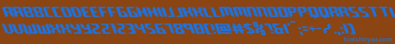 robocloneleft Font – Blue Fonts on Brown Background