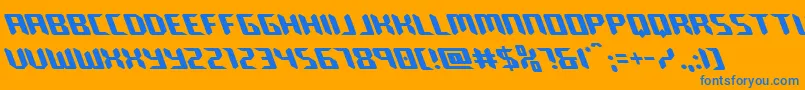 robocloneleft Font – Blue Fonts on Orange Background