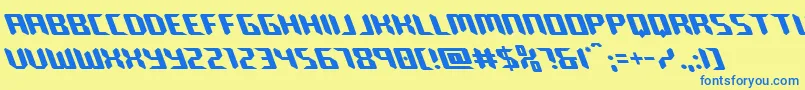 robocloneleft Font – Blue Fonts on Yellow Background