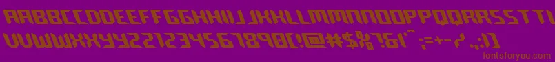 robocloneleft-Schriftart – Braune Schriften auf violettem Hintergrund