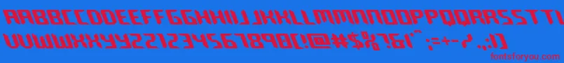 robocloneleft-Schriftart – Rote Schriften auf blauem Hintergrund