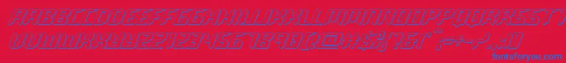 robocloneout Font – Blue Fonts on Red Background