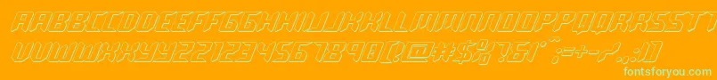 robocloneout Font – Green Fonts on Orange Background