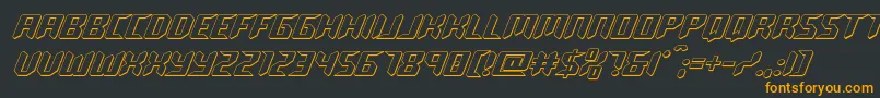 robocloneout Font – Orange Fonts on Black Background