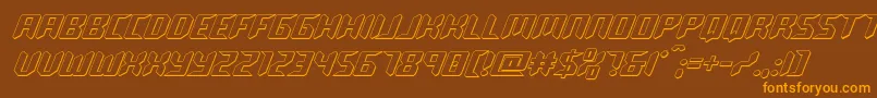 robocloneout Font – Orange Fonts on Brown Background