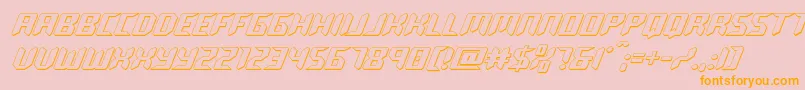 robocloneout Font – Orange Fonts on Pink Background