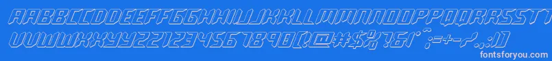 robocloneout Font – Pink Fonts on Blue Background