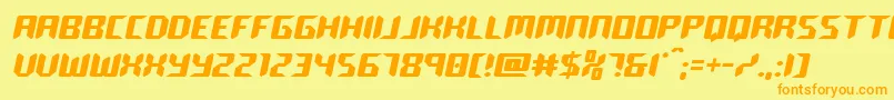 roboclonesemistraight Font – Orange Fonts on Yellow Background