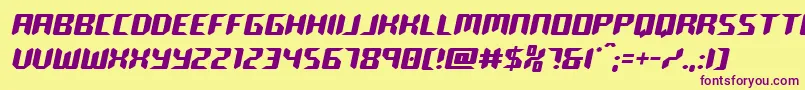 roboclonesemistraight Font – Purple Fonts on Yellow Background