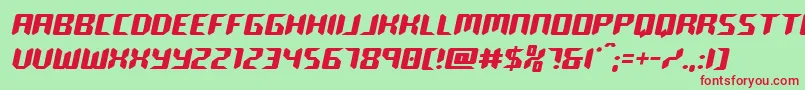 roboclonesemistraight Font – Red Fonts on Green Background