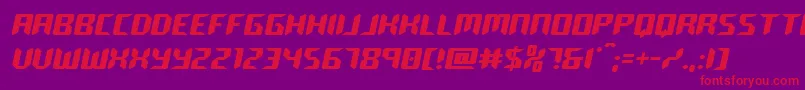 roboclonesemistraight Font – Red Fonts on Purple Background